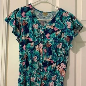 True Craft Girls Floral Romper